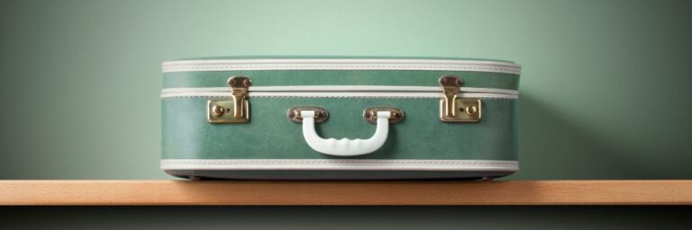 vakantie dus een koffer op een houten plank